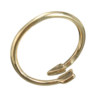 Punk Gold Silver Arrow Through A Heart Wrap Opening Rings Adjustable for Women