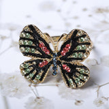 Fashion Colorful Butterfly 18K Gold Ring Luxury