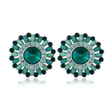 Luxury Crystal Rhinestone Stud Earrings Bohemian Flower