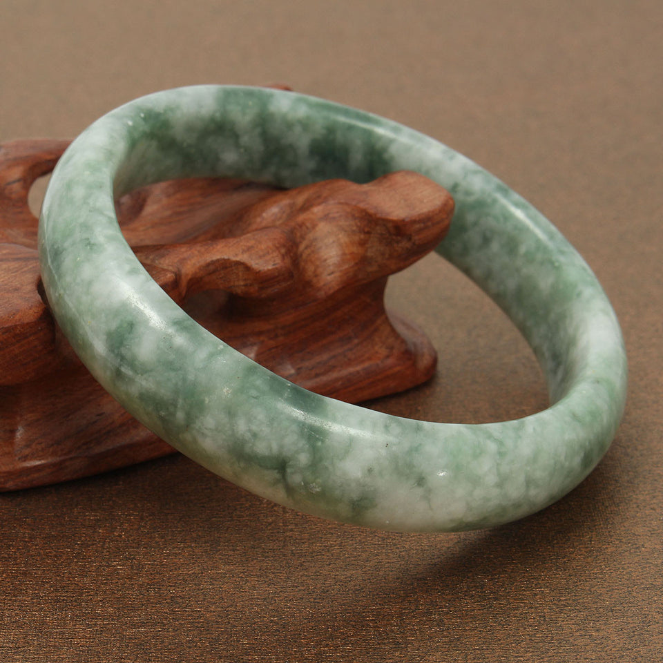 Chinese Green Jade Gemstone Bangle Bracelet Jewelry