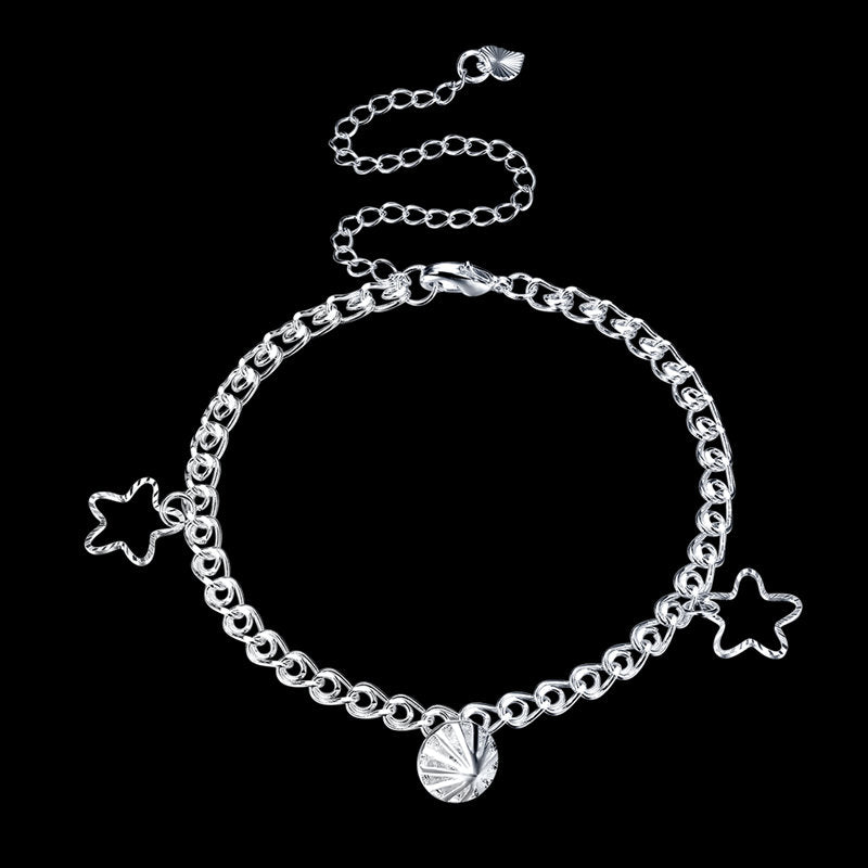 Star Pendant Fashion Foot Chain Silver Plated Anklet for Women