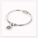 Classic Tree of Life Charm Bangle Bracelets Simple Rose Gold