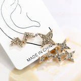 Statement Full Rhinestone Arrows Stars Gold Stud Earring