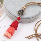 Gradient Colorful Tassels Pendant Ethnic Fashion Necklace for Women