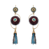 Bohemian Earrings Luxury Gold Plated Flower Charm Tassel Pendant Ear Drop Boho Jewelry for Women 