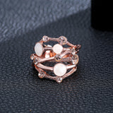 Irregular Interlaced Line Rose Gold Opal Ring Clothing Accessories Fashion Women Jewelry