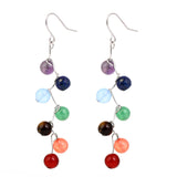 Women's Rainbow Stones Colorful Yoga Bead Dangle Earrings