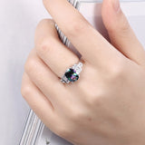 INALIS Sweet Ring Platinum Rainbow Zircon Square Crystal Rings For Women 