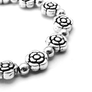 Silver Crystal Rose Simple Pendant Bead Bracelets For women