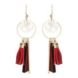 Trendy Tassels Wood Shell Ear Drop Elegant Earrings