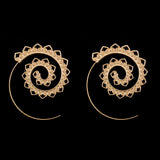 Big Circle Hoop Exaggerated Spiral Heart Drop Shape Earrings