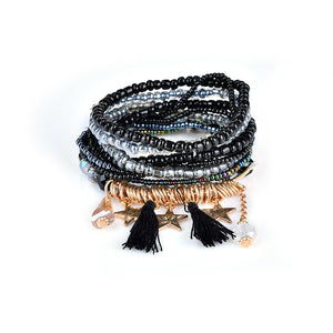 Bohemian Women's Bracelet Tassel Star Crystal Beads Bracelet Gift for Women