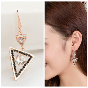 Geometric Shape Zircon Ear Drop Unique Long Earrings