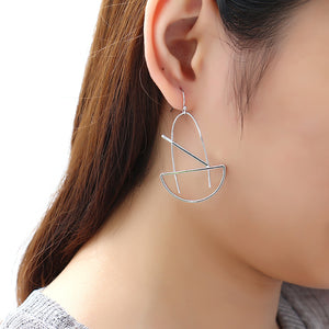 Fashion Platinum Plated Geometric Dangle Earrings Simple Style Piercing Ear Drop for Women Best Gift