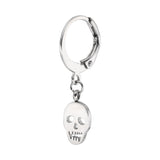 1 Piece Titanium Steel Earring Punk Skull Pendant 316L Stainless Steel Hoop Earrings for Men Women