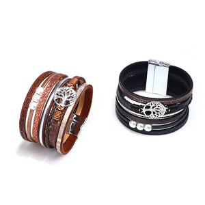 Vintage Life Tree Multilayer Leather Bracelet