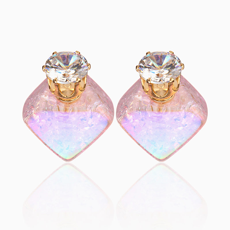 Zircon Crystal Ear Stud Diamond Smooth Earrings