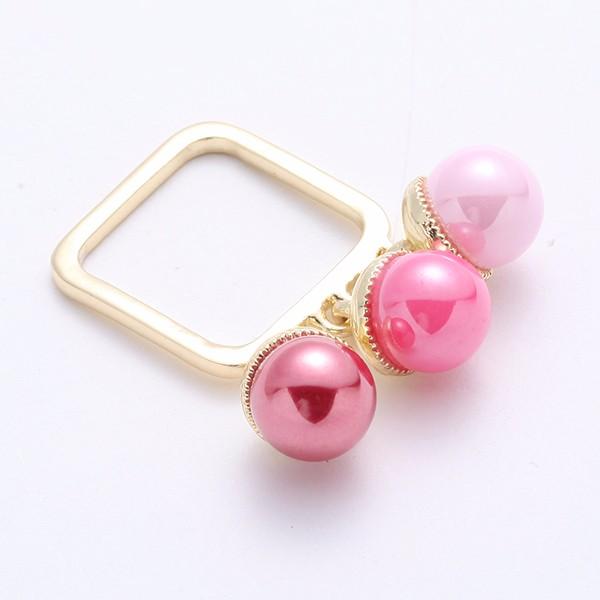 Trendy Balancing Style Sweet Ring Colorful Candy Pearl Square Ring Gift for Women