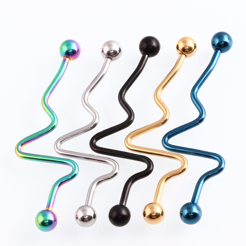 Barbell Ear Holes Stainless Steel Irregular Men Women Earring