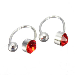 2Pcs No Piercing Crystal Rhinestone Nose Cuff Clip Earrings