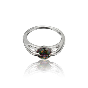 Purple Rhinestone Zircon Alloy Hollow Finger Ring For Women