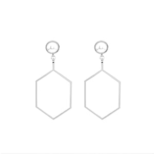 Polygonal Geometry Hollow Artificial Pearl Women Earrings