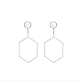 Polygonal Geometry Hollow Artificial Pearl Women Earrings