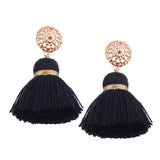 Bohemian Hollow Sun Stud Weaving Tassels Earrings Ear Drop