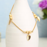 18K Gold Plated Lucky Beads Bracelet Leaves Anklets