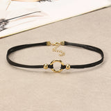 Punk Women's Choker Dacron Circle Charm Simple Style Clavicle Necklace Clothing Accessories