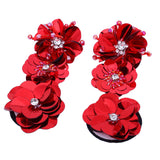 Trendy Hand-made Sequins Three-dimensional Flowers Earrings