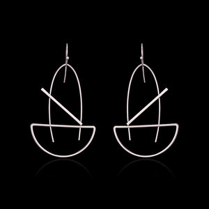 Fashion Platinum Plated Geometric Dangle Earrings Simple Style Piercing Ear Drop for Women Best Gift