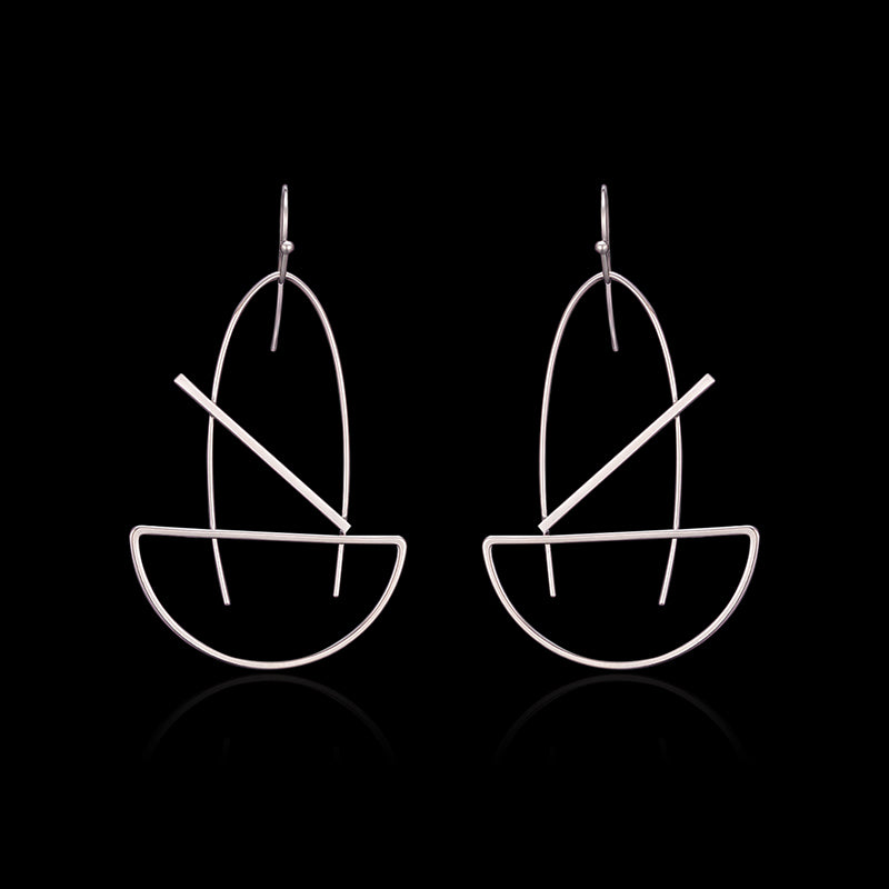 Fashion Platinum Plated Geometric Dangle Earrings Simple Style Piercing Ear Drop for Women Best Gift