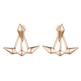 Trendy Gold Silver Geometric Double Side Jacket Ear Stud