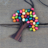 Bohemian Handmade Wooden Beads Tree of Life Necklace