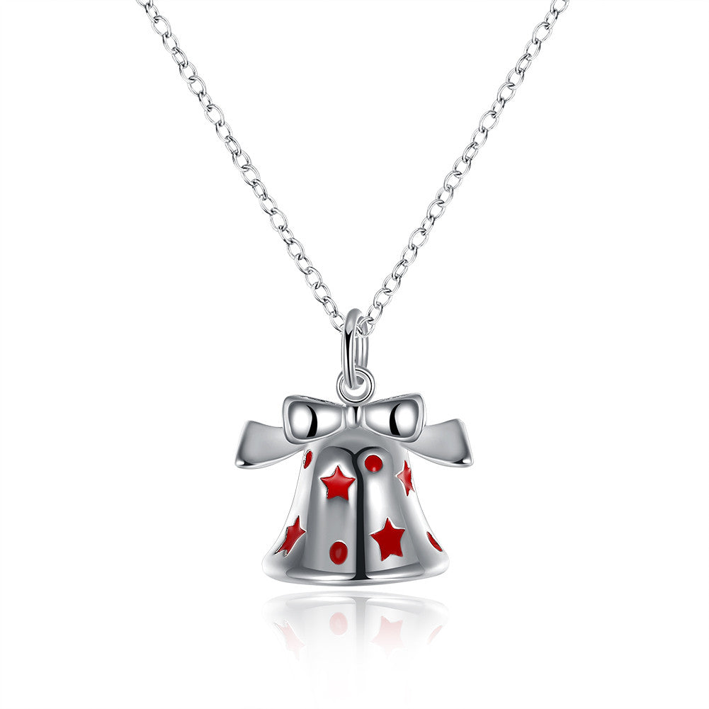 Christmas Bell Enamel Process Gift Party Necklaces