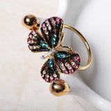 Fashion Colorful Butterfly 18K Gold Ring Luxury