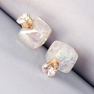 Zircon Crystal Ear Stud Diamond Smooth Earrings