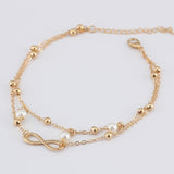 Fashion Infinity Knot Multilayer Women's Anklets Bead Pearl