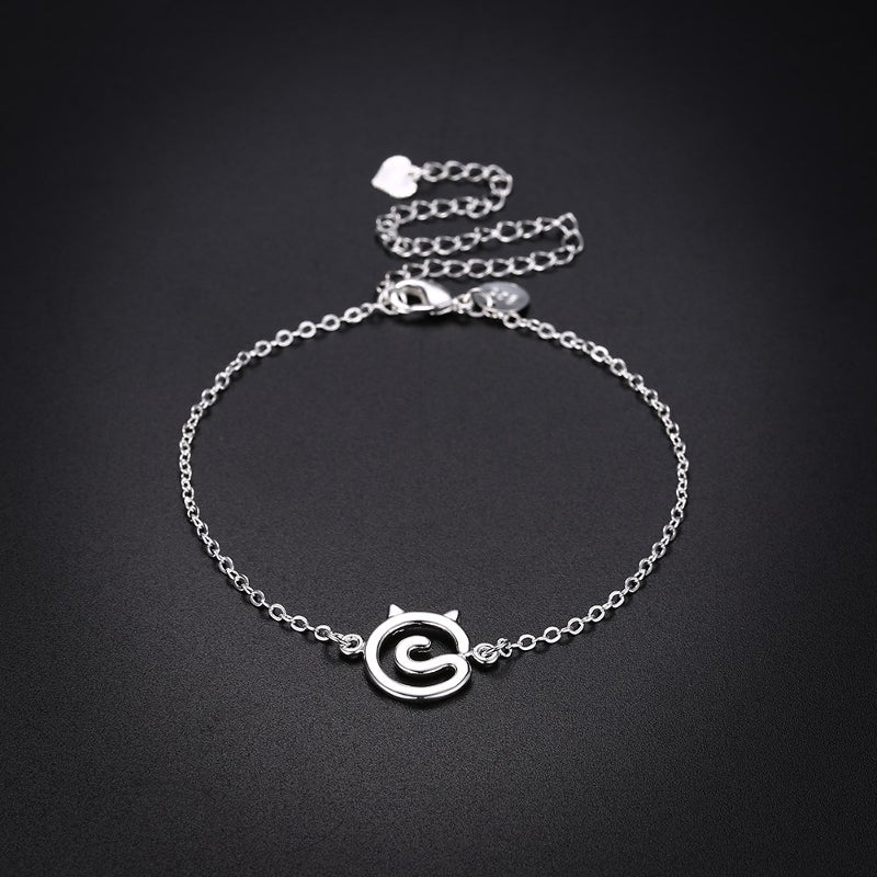 YUEYIN Trendy Silver Plated Cat Shape Anklet Foot Chain