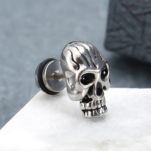 1pc Skull Titanium Steel Punk Women Men Male Earring Trendy Accessories