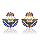 Semicircle Rhinestone Piercing Ear Jacket Earring for Women