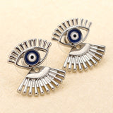 Trendy Eye Eyelash Ear Stud Earrings Silver Rose Gold Plated