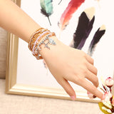 Bohemian Multilayer Conch Crystal Tassel Pendant Bead Bracelet Jewelry for Women Best Gift