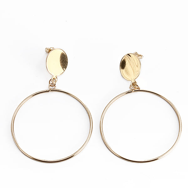 Stylish Big Hollow Circle Metal Simple Drop Earrings