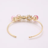 Trendy Open End Artificial Pearl Rhinestone Geometric Bracelets Gift for Women