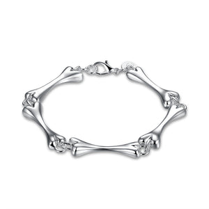 YUEYIN Simple Silver Bone Buckle Bracelet 