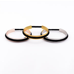 Trendy Hair Tie Bracelet Gold Silver Color Black Rope Open