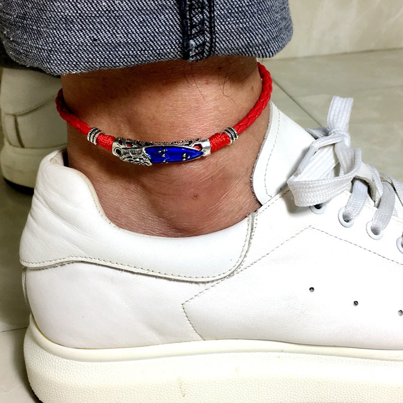 Unisex Lucky Red Rope Ethnic Adjustable Anklet