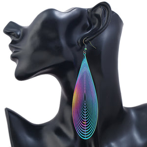 Computer Chip Colorful Metal Hollow Drop Women Earrings